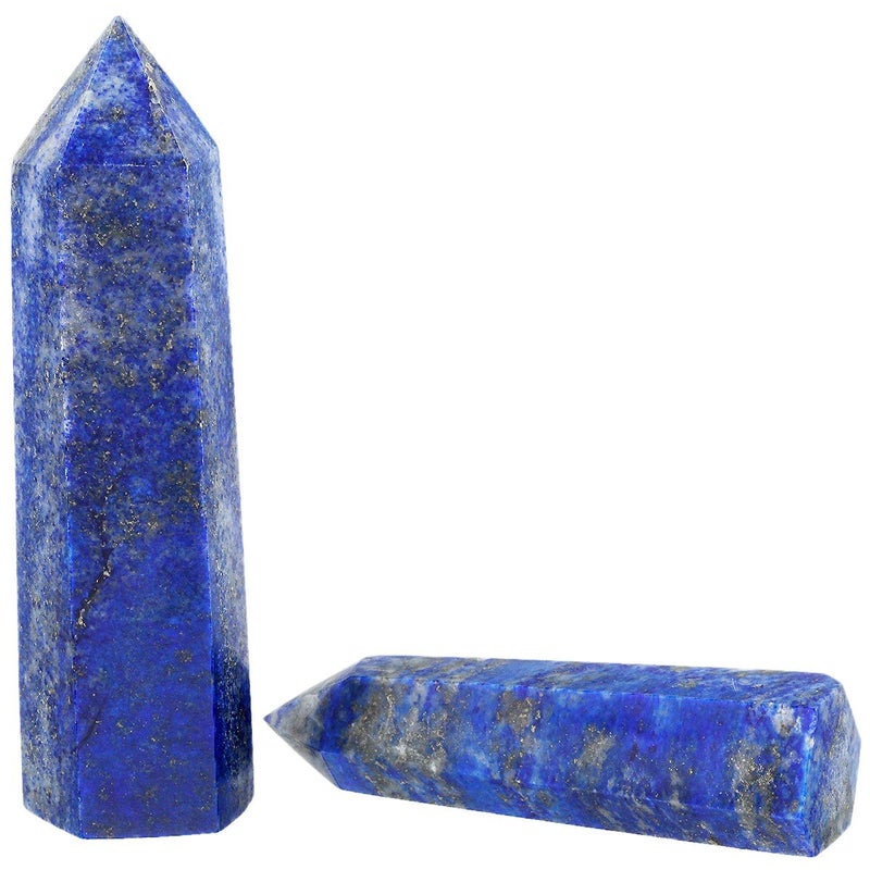 rockcloud عصا كريستال لابيس لازولي الأزرق من روك كلاود، نقطة شفاء، منشور مقطع، تمثال حجر ريكي منحوت - Image 5